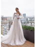Strapless Satin Lace Dreamy Wedding Dress With Removable Sleeves Strapless Satin Lace Dreamy Wedding Dress With Removable Sleeves